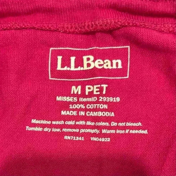 L.L. Bean Mariner Stripe Tunic Sweatshirt Dress Cotton 3/4 Sleeve Size L Petite - Picture 4 of 5